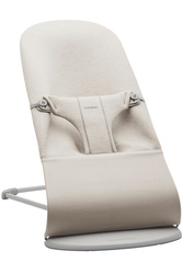 BABYBJORN - Bouncer Bliss - Light grey frame, 3D Jersey, Light beige + Toy Googly Eyes Pastels