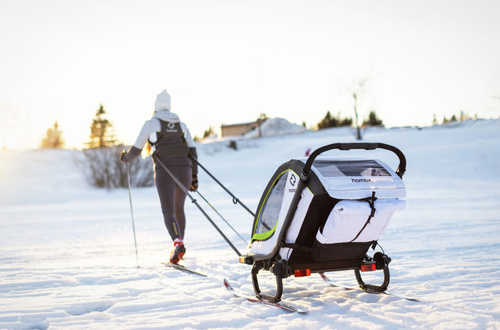 Hamax - Bike trailer for kids BREEZE + Jogger wheel, double - White/green