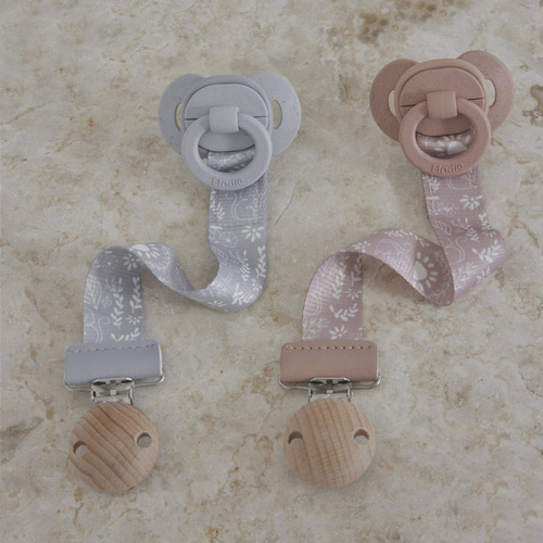 Elodie Details - Pacifier Clip Wood - Monkey Sunrise Pink