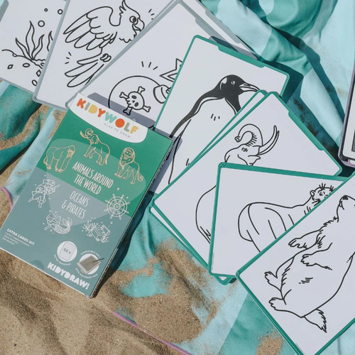 KIDYWOLF – refill set for KIDYDRAW-MINI 3+: Animals of the World, Oceans, and Pirates