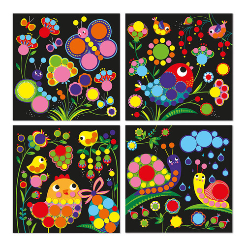 Janod - Creative set My arts & crafts 3+ round stickers