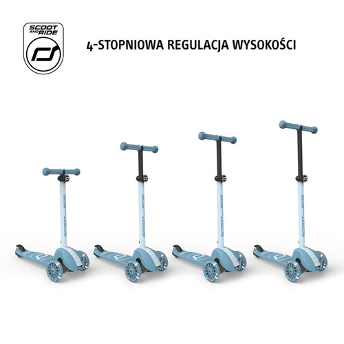 SCOOTANDRIDE - Highwaykick 3S - scooter with 2-in-1 control system and LED wheels, foldable 3+, steel
