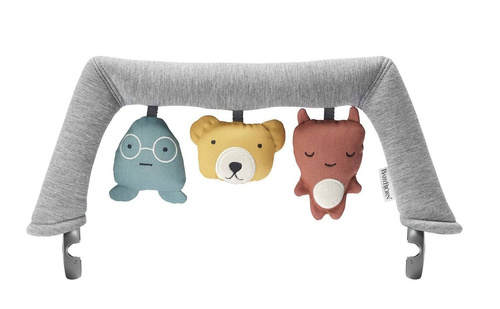 BABYBJÖRN - Bouncer Bliss - Light grey, 3D Jersey + Toy