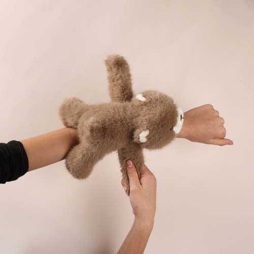 DOUDOU – Podcoll plush bear slap bracelet, Histoire d'Ours, light brown