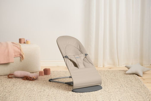 BABYBJÖRN - Bouncer BLISS Woven/Jersey Tri Fabric, Sand Grey
