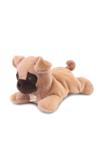 DOUDOU – Les P'tits Relax weighted plush pug dog, Histoire d'Ours, 30 cm, white