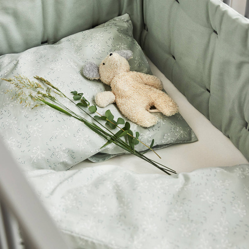 LEANDER - baby bedding, 70x100 cm, meadow, sage green