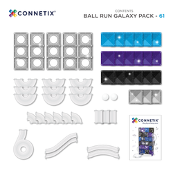 CONNETIX – Magnetic Tiles Ball Run Galaxy Pack - 61 pieces