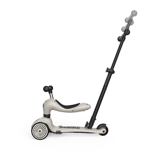 SCOOTANDRIDE - Highwaykick 1 Push and Go 2in1 Ride-on and Scooter with Handle for 1-5 Years, Miffy Ash