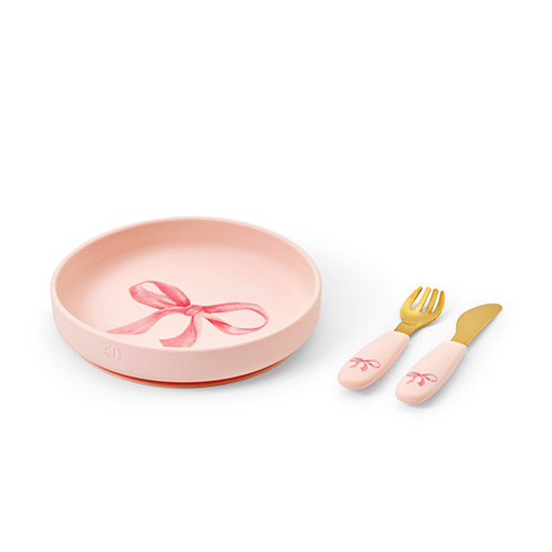 Elodie Details - Silicone Plate Set, rose bow