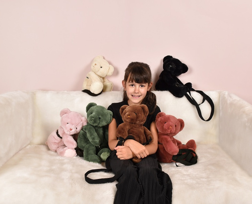 DOUDOU – plush teddy bear shoulder bag, Doudou et Compagnie, black