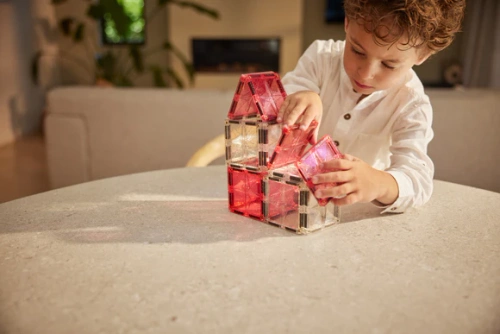 Cleverclixx - Glitter Tiles Pack Transparent / Pink - 16 pieces