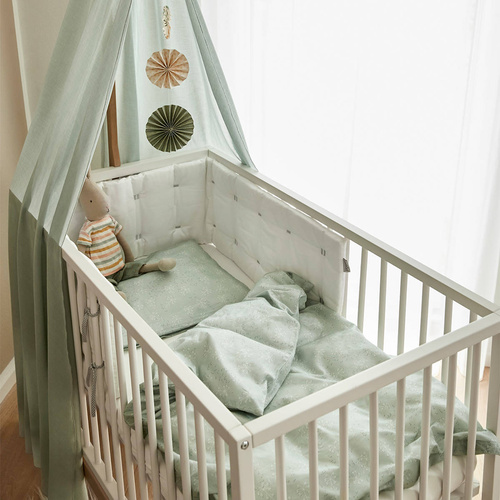 LEANDER - baby bedding, 70x100 cm, meadow, sage green