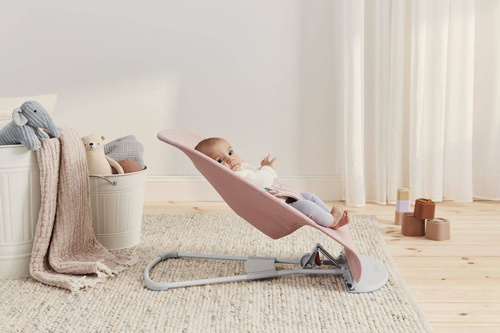 BABYBJORN - Bouncer Bliss - Light grey frame, 3D Jersey, Light pink