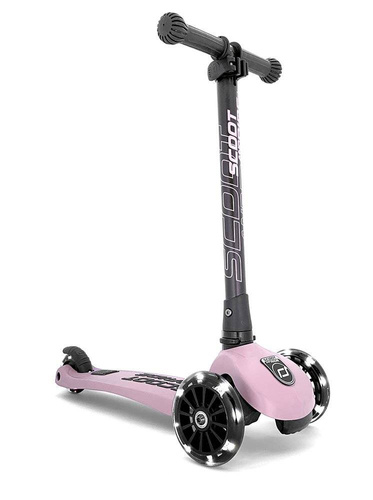 SCOOTANDRIDE - Highwaykick 3 LED - Folding scooter with light-up wheels 3+ Rose