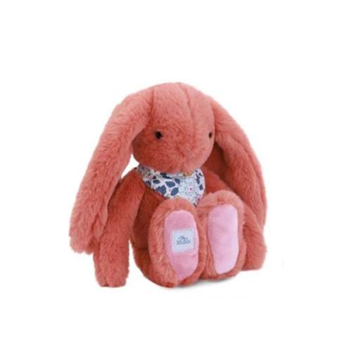 DOUDOU – Lapin Fleurette plush rabbit by Doudou et Compagnie, 25 cm, terracotta
