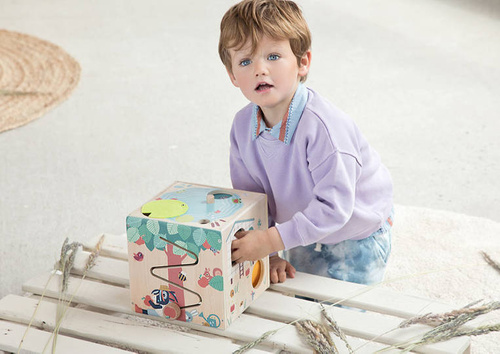 LILLIPUTIENS -Wooden activity cube - Farm 12 m+