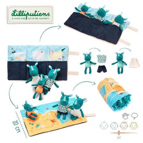 LILLIPUTIENS - Mini - cuddly rhino family with a folding mat Rhino Marius 2 years +