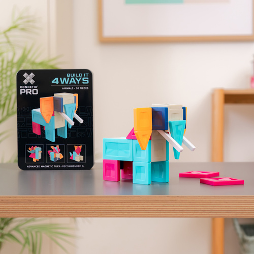 CONNETIX – Magnetic Tiles PRO Build It 4 Ways Animals Pack - 30 pieces