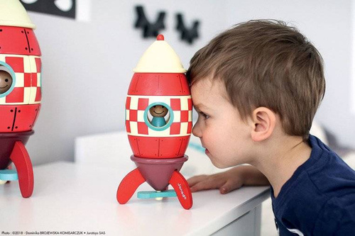Janod - Wooden magnetic rocket
