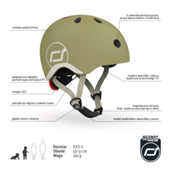 SCOOTANDRIDE - XXS-S helmet for children 1-5 years Olive