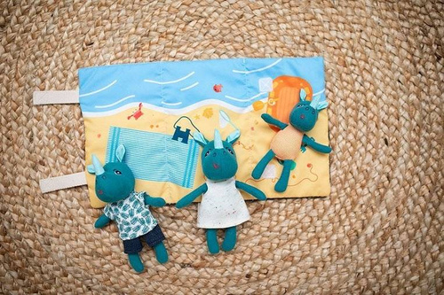 LILLIPUTIENS - Mini - cuddly rhino family with a folding mat Rhino Marius 2 years +
