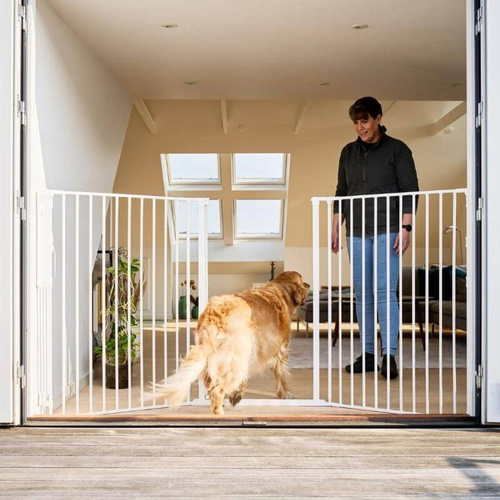 DogSpace - Rocky L Extra Tall Multi Expandable Dog Gate, White (90-221cm)