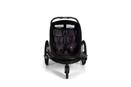 Hamax - Bike trailer for kids COCOON + Jogger wheel , double - Grey/black