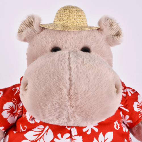 DOUDOU – ALOHA plush hippo by Histoire d'Ours, 38 cm, powder pink
