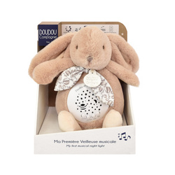 DOUDOU - musical projector night light Lapin Doudou Projection, Doudou et Compagnie, 19 cm, sandy beige