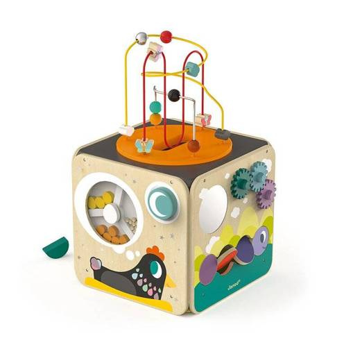 Janod - Multifunctional educational cube with a large loop