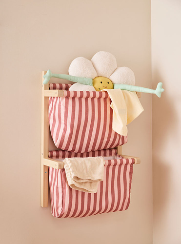 KID'S CONCEPT - wall storage textile stripe, clay pink