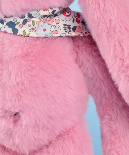 DOUDOU – Lapin Fleurette plush rabbit by Doudou et Compagnie, 35 cm, grenadine pink