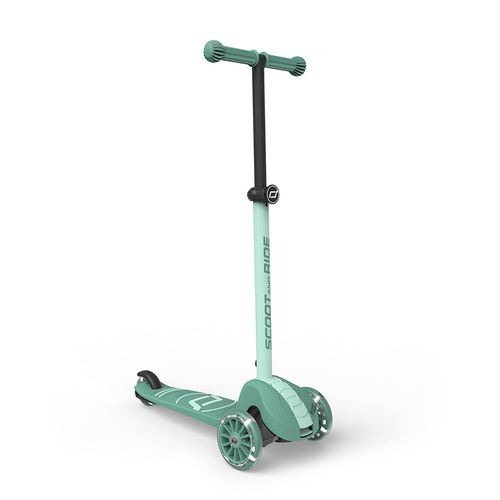 SCOOTANDRIDE - Highwaykick 3S - scooter with 2-in-1 control system and LED wheels, foldable 3+, forest