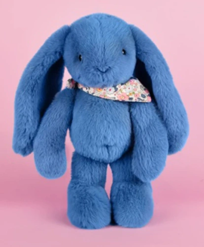DOUDOU – Lapin Fleurette plush rabbit by Doudou et Compagnie, 35 cm, blue