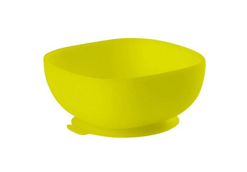 Beaba - yellow silicone cup with a suction cup