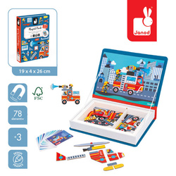 Janod - Magnetic puzzle Fire brigade Magnetibook 3-8 years
