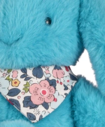 DOUDOU – Lapin Fleurette plush rabbit by Doudou et Compagnie, 25 cm, turquoise