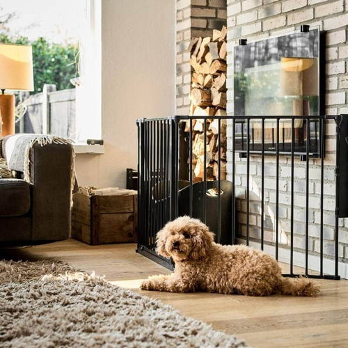 DogSpace - Max L Multi Expandable Dog Gate, Black (90-223 cm)