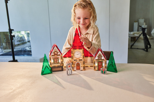 CLEVERCLIXX – Christmas Village Advent Calendar magnetic tiles - 46 el.