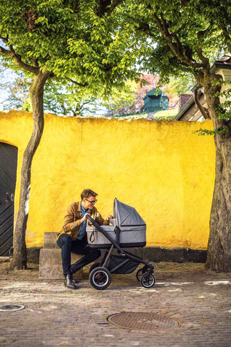 Thule Sleek + Bassinet + Main Seat - Grey Melange on Black