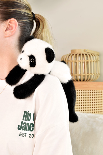 DOUDOU - magnetic plush Podcoll Panda, Histoire d'Ours, 30 cm, black and white
