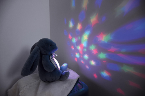 DOUDOU - musical projector night light Lapin Doudou Projection, Doudou et Compagnie, 19 cm, blue