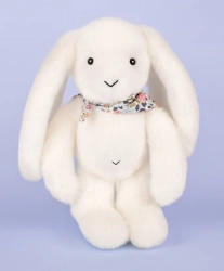 DOUDOU – Lapin Fleurette plush rabbit by Doudou et Compagnie, 25 cm, white