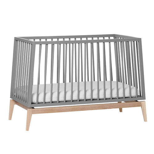 LEANDER - LUNA™ baby cot 0-3 yrs, Grey/Oak + Conversion kit