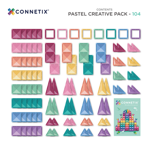 CONNETIX – Pastel Creative Pack magnetic tiles – 104 pcs.