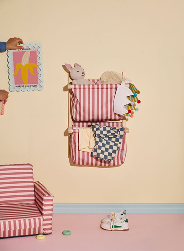 KID'S CONCEPT - wall storage textile stripe, clay pink