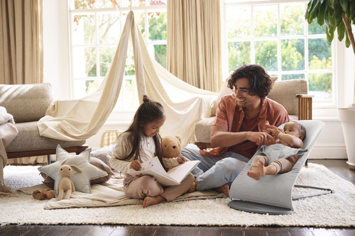 BABYBJÖRN - Bouncer BLISS Woven - Light grey mélange