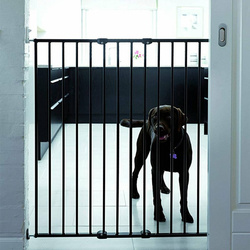 DogSpace - Charlie Extra Tall Extending Dog Gate, Black (63.5-107cm)