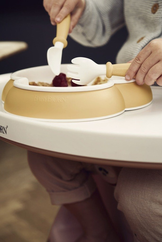 BABYBJÖRN - Baby Plate and Spoon - Powder Yellow